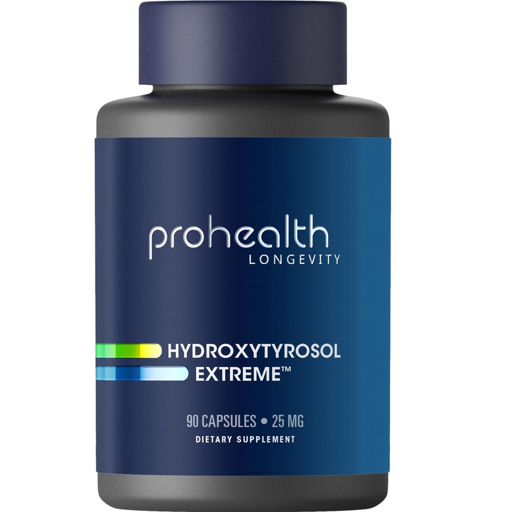 ProHealth Hydroxytyrosol Extreme - Hydroxytyrosol Supplement, Olive Leaf Extract (Olive Leaf Extract Organic) (90 Vegetariske kapsler) Glutenfri, soyafri.