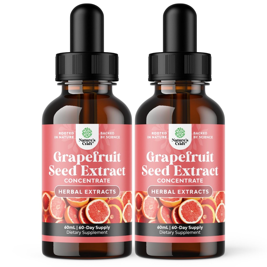 GSE Grapefruktfrø ekstrakt flytende - en dråpe daglig - Super konsentrert Grapefrø ekstrakt flytende dråper rik på Bioflavonoider og polyfenoler for Gut Helse & Immune Support - 2 Pack Bundle - 120 dager