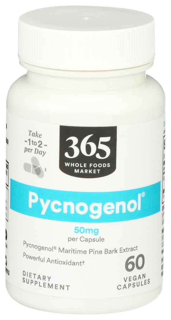 365 av hele matmarked, Pycnogenol Maritime Pine Bark ekstrakt, 50 mg vegansk kapsler, 60 teller