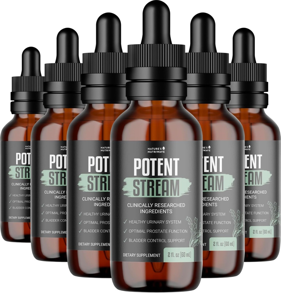 PotentStream Drops - Opprinnelig formel, naturlig flytende kosttilskudd med planteekstrakter 100% naturlig, laget i USA, 6 måneders forsyning