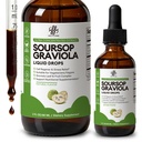 iMATCCHME Soursop Graviola flytende dråpe for cellestøtte og regenerering, immunsystem og Gut helsestøtte, ren sursop biter flytende, høy absorpsjon, sukker / glutenfri, naturlig flavor, 2 fl Oz