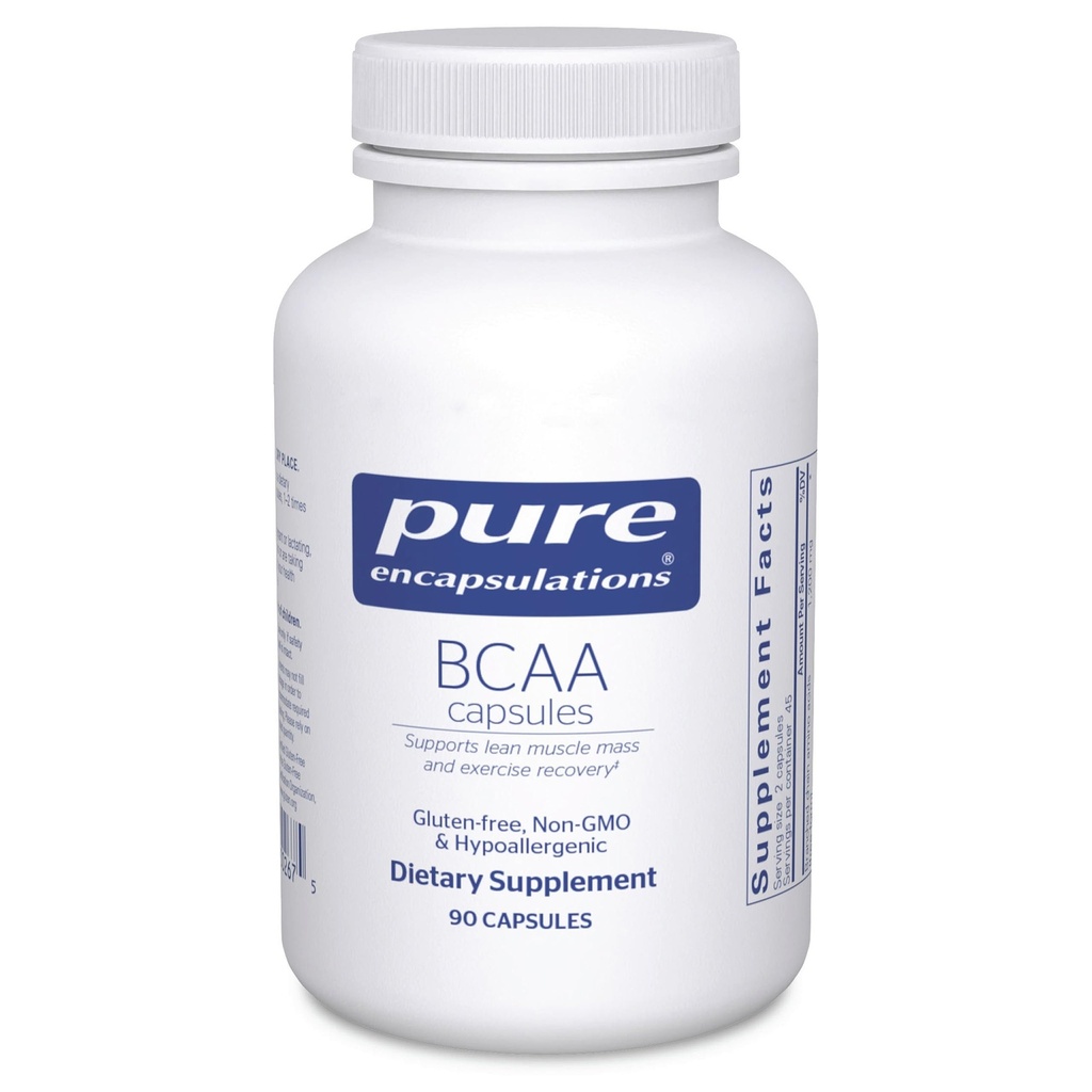 Rene innkapslinger BCAA Kapsler ® Hypoallerogenic Supplement for å støtte muskelfunksjon under trening* 90 Kapsler