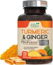 Turmeric Curcumin Supplement 2600mg - med organisk Ginger & Turmeric, 95% Curcuminoids, BioPerine Black Pepper for beste absorpsjon, Naturens vegan felles støtte, ikke-GMO, flaske i USA - 120 kapsler