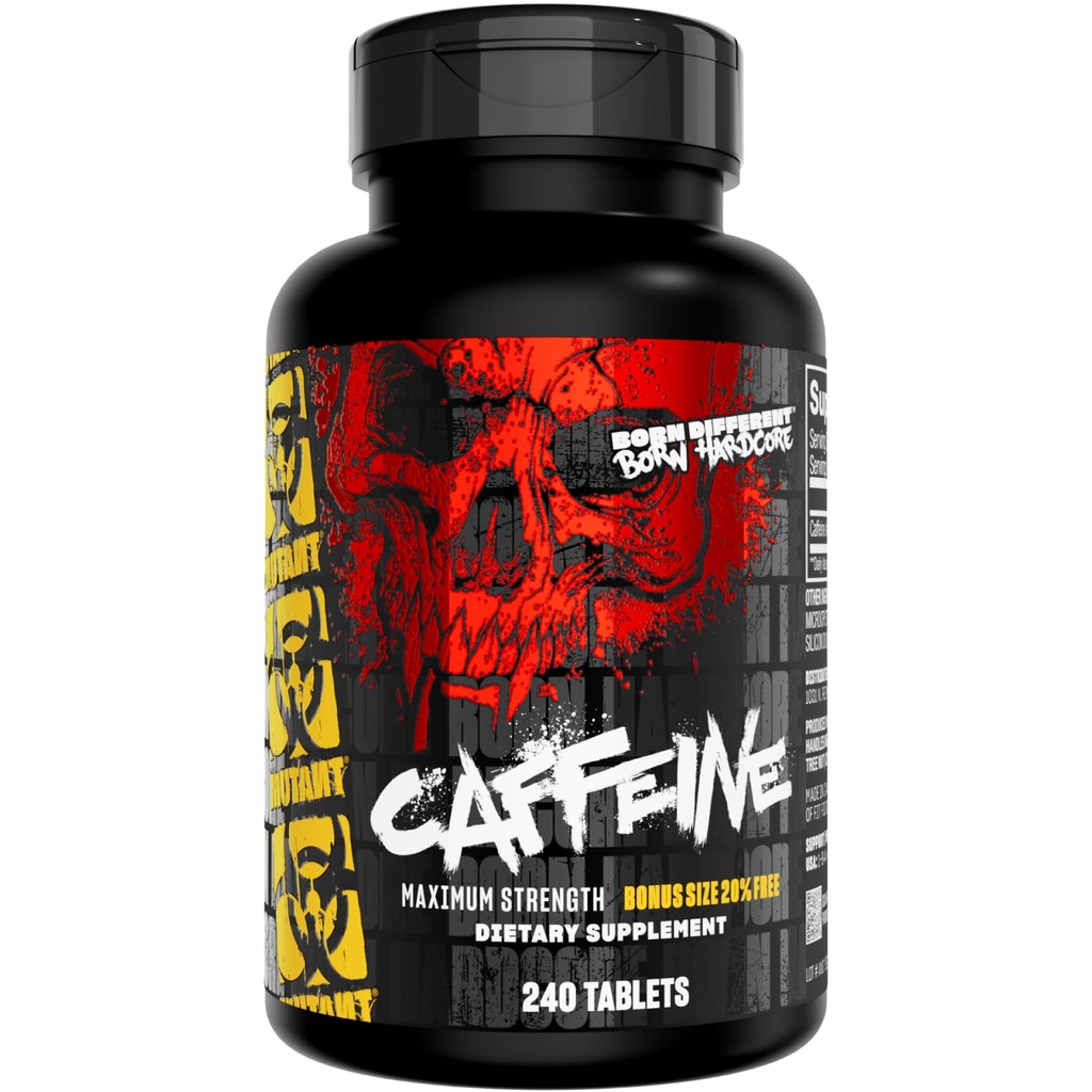 Mutant Koffeinpiller – Farmasøytisk-Grade Pure Koffein Supplement for å øke energi, fokus, mental varsling, ytelse, og utholdenhet – Reduserer tretthet og gjenoppretter vektfulness 240 tabletter