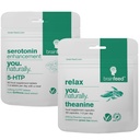 Serotonin Kosttilskudd & Naturlig l teanin | Serotonin Mood Support & Stress Relief Supplement | 5HTP 100mg + 250mg L teanin kapsler | 2 måneds forsyning | Vegan