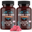 YUM-V'S Kalsium, magnesium, sink og vitamin D-gummier, Cal Mag Chewable Supplement, vegetarisk Kosher Halal naturlig bringebær Flavor Gummies for voksne kvinner og menn - 90 Count (Pack of 2)