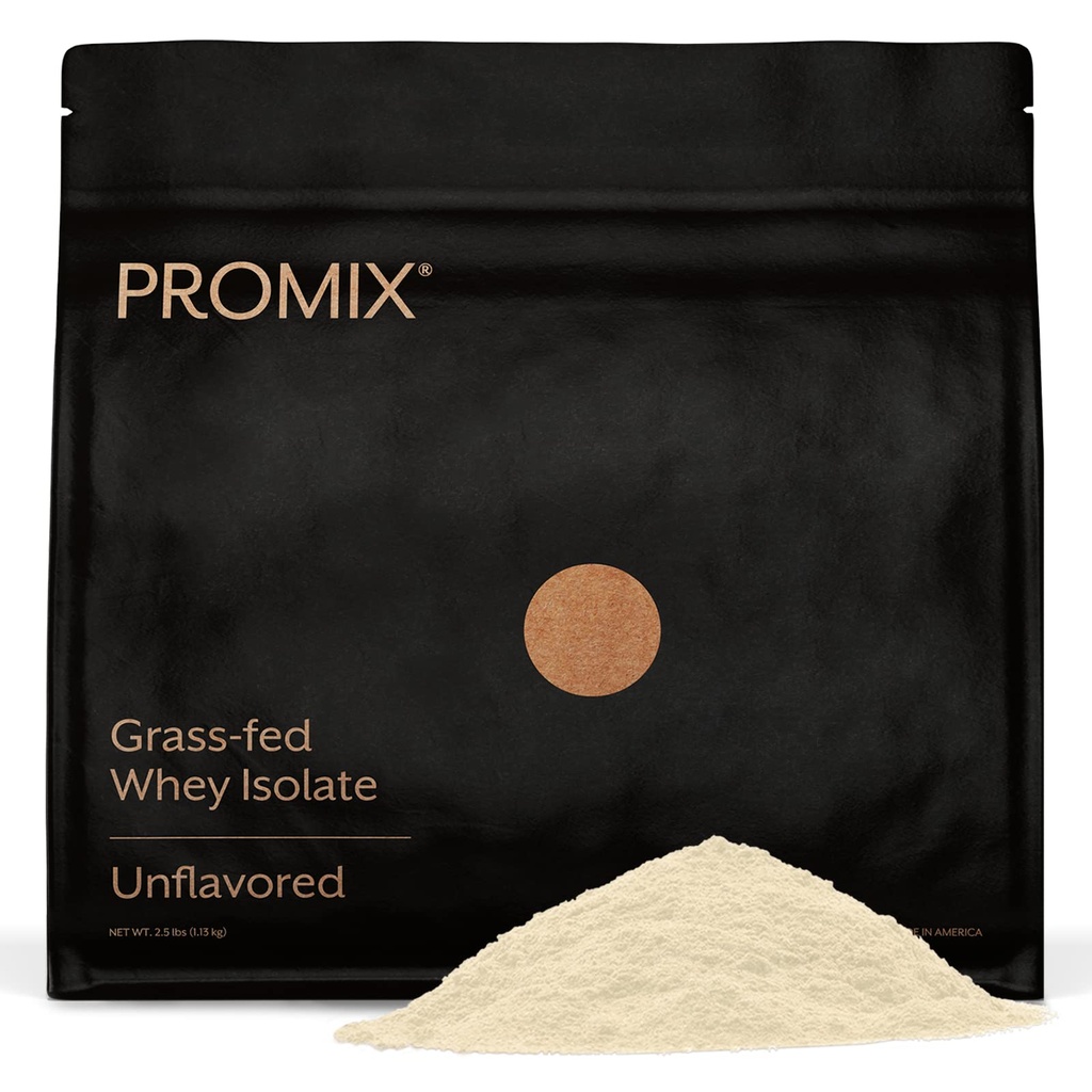 Protein isolert pulver, 30g Grass Fed Whey Isolat, 6,6g BCAA, Glutenfri, Keto Vennlig, Uslavored - 2,5 pund (pakke av 1)
