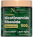 Liposomal nikotinamid Riboside 900mg Resveratrol & Quercetin - NAD Supplement Plus for anti aldring, cellulær energi og forbedre helse-80 kapsler