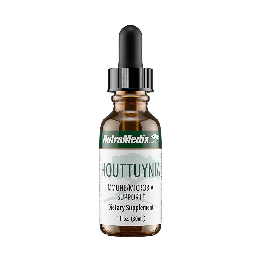NutraMedix Houttuynia - Gastrointestinal, immunsystem og mikrobiell støtte Tinktur - Hjelper med dialyse, GI Helse og Body Detox Cleanse - Plantebaserte flytende dråper (1 oz / 30 ml)