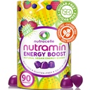 NUTRAMIN Energi Boost Vitamin Gummy - Skip The Coffee & Boost din energi, kaffe-fri, sukker-fri, Vegan, B12, Grønn Te, Ashwagandha, Garcinia Cambogia, Bringebær Adaptogen - 90 ct