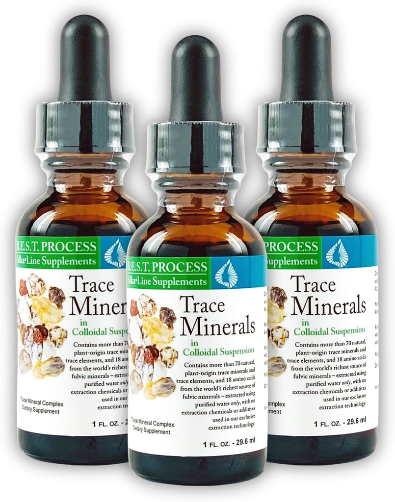 Morter Trace Minerals i Colloidal Suspensjon (3 Pack) Morter HealthSystem Beste prosess Alkaline — Nærende Dense Trace Elements, Fulvic Minerals & Aminosyrer