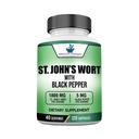 Amerikansk standard kosttilskudd St. John's Wort 1800mg Per servering med svart pepper frukt ekstrakt - Vegansk, Glutenfri, Ikke-GMO, 120 kapsler, 40 serveringer