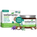 Wellments Organic Baby Chest & Fot Rub i 3 måneder+ (1,8 Fl Oz) | Sotter og komfort | Baby støtende lindring* med Eucalyptus og Lavender | Gratis fra Petroleum, Menthol og kunstig fragrance
