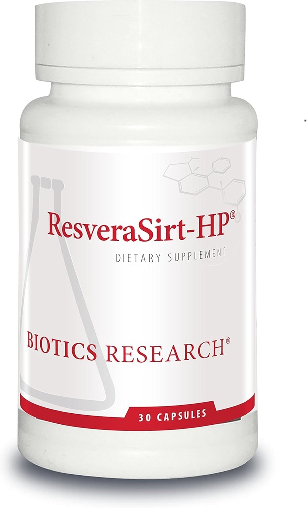 Biotics Research ResveraSirt HP Formulert av Dr. Mark Houston, Trans Resveratrol, Quercetin, Øk Sirtuin aktivitet, Cardiovaskulær støtte, hjertekraft, vaskulær støtte, 30 kapsler