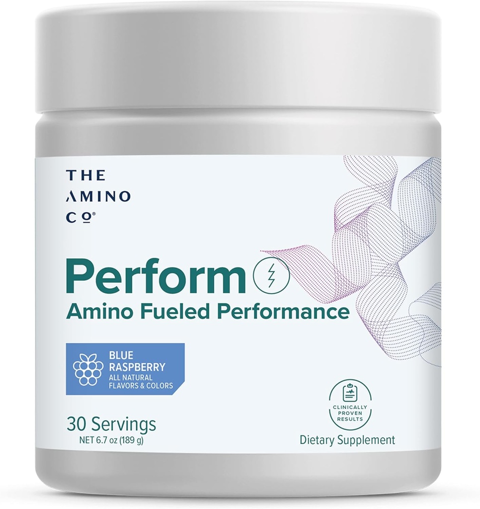 Amino CO. - utføre pre trening pulver supplement med ren EAA Aminosyrer og naturlig flavor, Stevia søtet preworkout energi øke for menn og kvinner - blå bringebær (6.7 oz)