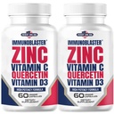 (2 Pakke) Immunoblaster Sink Quercetin 500mg med vitamin D og C Antioksidant immun støtte høy potens Quercetin Sink Supplement for menn og kvinner - Gluten, soya, og dairy gratis - 120 Count (Twin Pack)