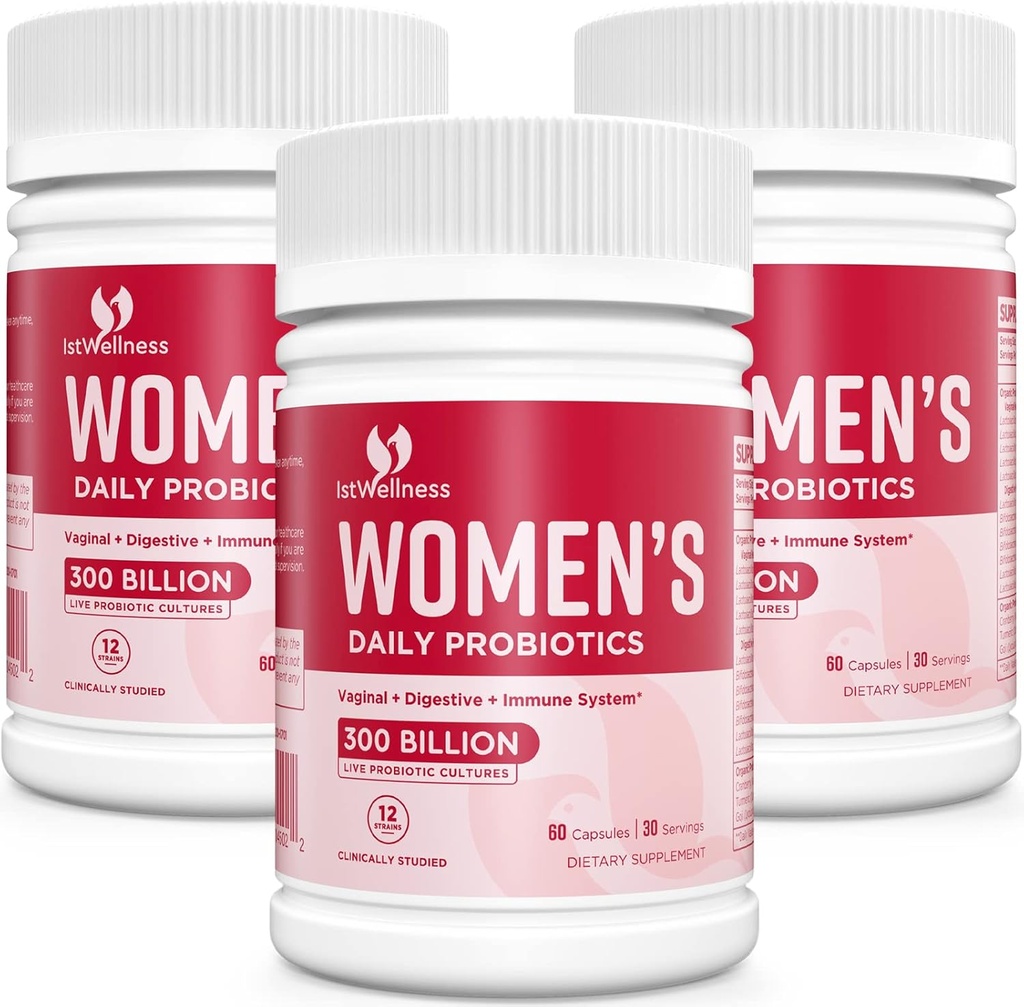Probiotika for kvinner - 300 milliarder CFU Probiotika, 12 Strains Probiotika med Cranberry, utvalgte kvinner Probiotika for Vaginal, Urinal, pH Balance, Diarrea, Digestive Gut & Immune Health - 180 Kapsel