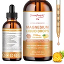 GREENPEOPLE Magnesium Glycinate Liquid Drop - 17-i-1 4Fl. Oz Triple Magnesium Complex Supplement med Glycinate 400 mg & Citrat 500mg Taurate / L-Theanine for rolig Mood / Muskel / Sleep, Pineapple Flavor