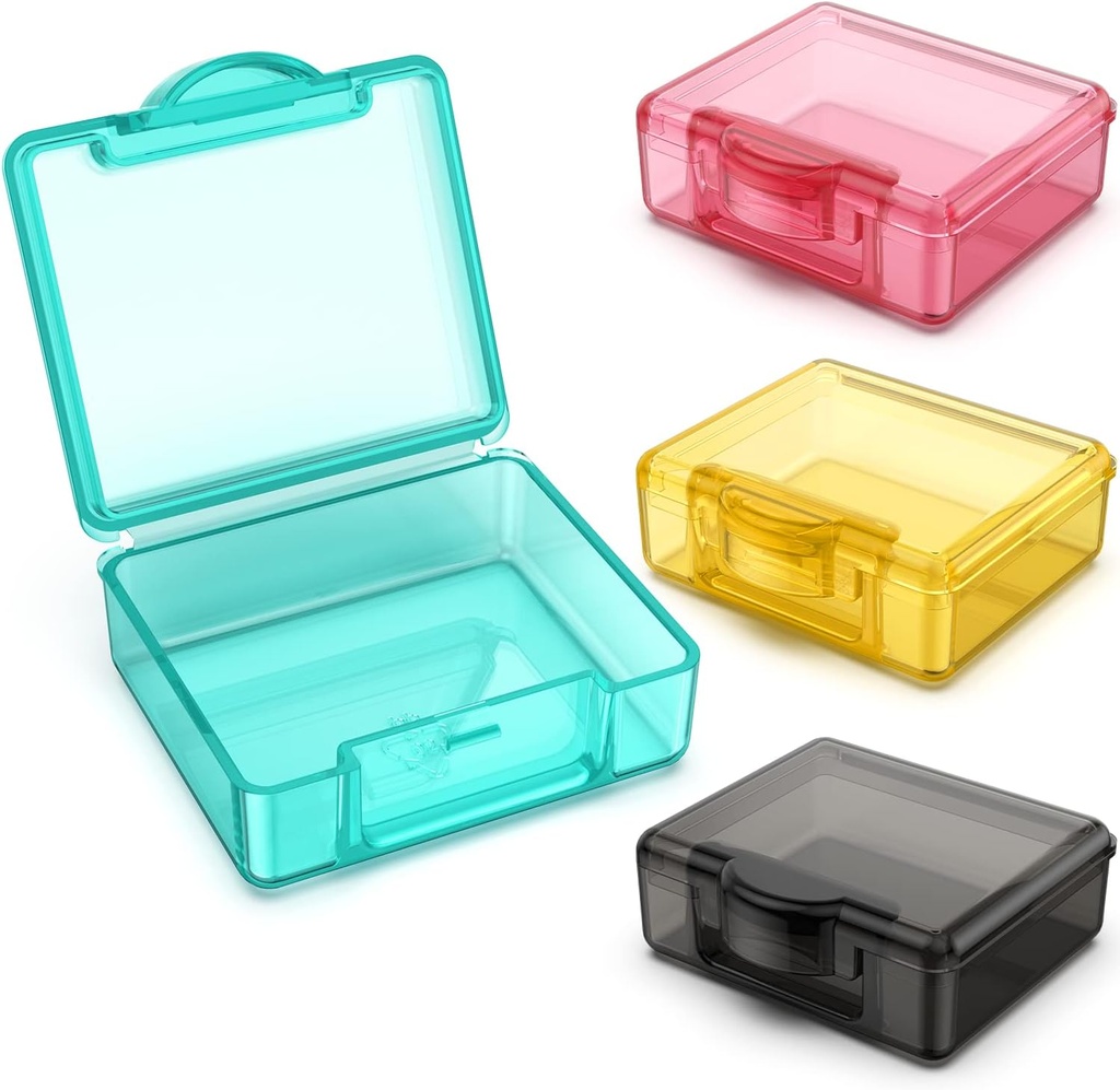 Små pille boks 4 stk, kule reise piller organisator saken mini liten ren plast lagring containers bærbar for lomme purse