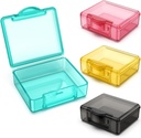 Små pille boks 4 stk, kule reise piller organisator saken mini liten ren plast lagring containers bærbar for lomme purse