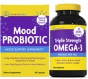 InnovixLabs Mood Probiotic & Triple Omega Bundle Mood Probiotic (60 Kapsler) Triple Styrke Omega-3 Fish Oil (200 Softgel). Støtter hjerne, ledd og immun helse