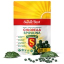 Sunlit Super 50/50 Organic Chlorella Spirulina Tabletter - Super Supplement for immun støtte, Gut helse, Mood & energi - rik på klorofyll, Aminosyrer og vegansk protein, 500 Superfood Tabs