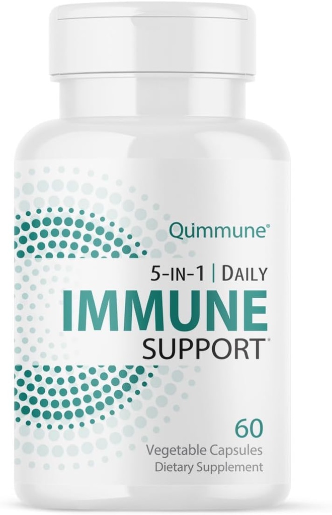 5-i-1 immun avansert støtte med Quercetin Phytosom, sink, vitamin C, D3, K2 - immunisme og allergi Supplement med Aktivert Quercetin - 60 Veg Caps