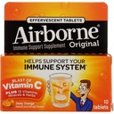 Airborne 1000mg vitamin C med vitamin D & sink, sukker gratis multivitamin immun støtte Supplement, antioksidanter vitaminer A C & vitamin E, 10 effervescent tabletter, Zesty Orange Flavor