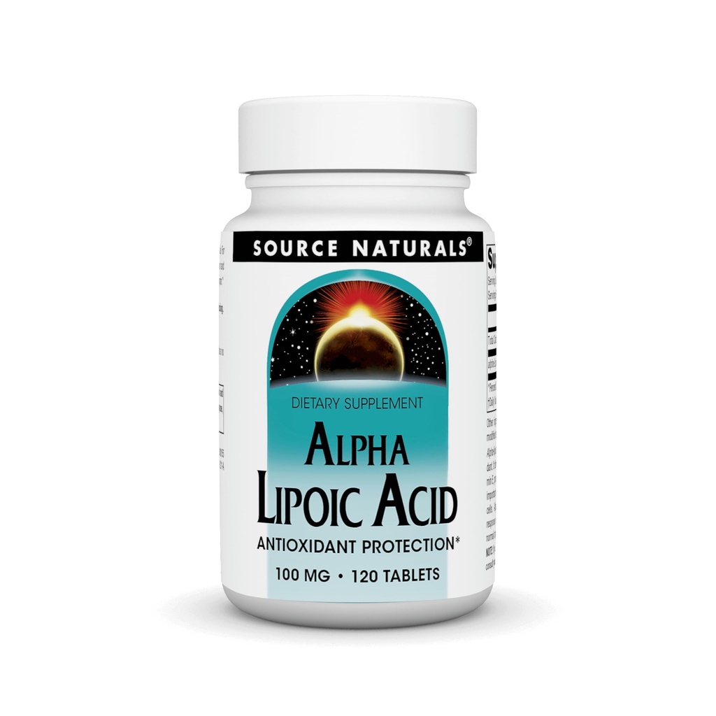 Kilde Naturals Alpha Lipoic Acid støtter sunn sukkermetabolisme, leverfunksjon og energigenerasjon* - 100 mg - 120 tabletter