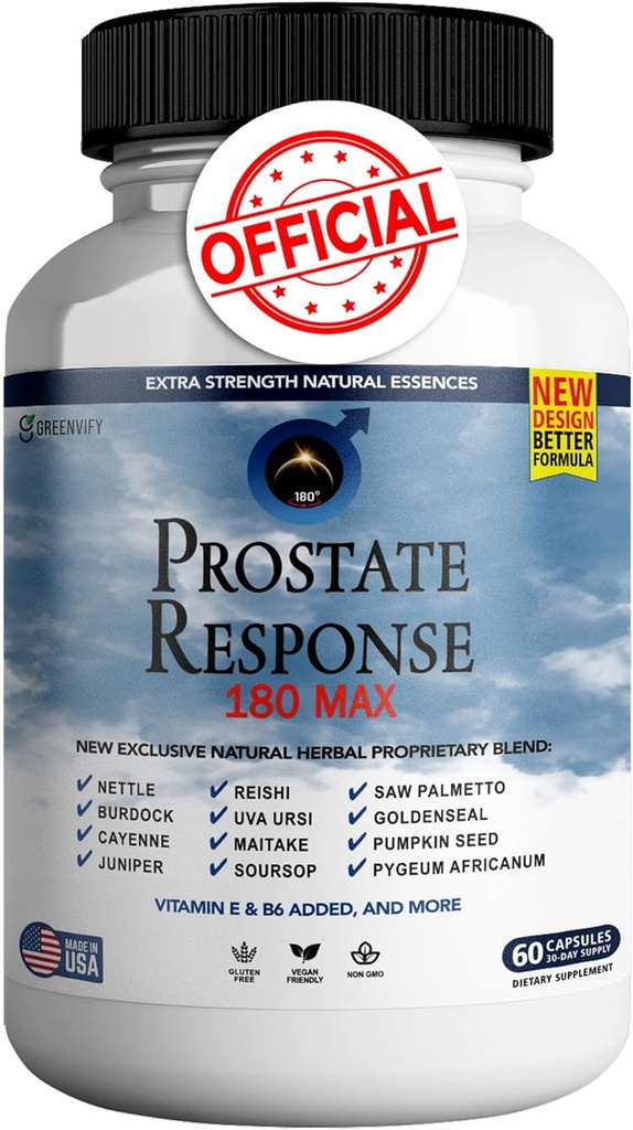 Prostata respons 180 Max prostata formel kosttilskudd for menn kapsler, helsetilskudd - Maksimal styrke, alt naturlig å støtte normal og sunn funksjon (1)
