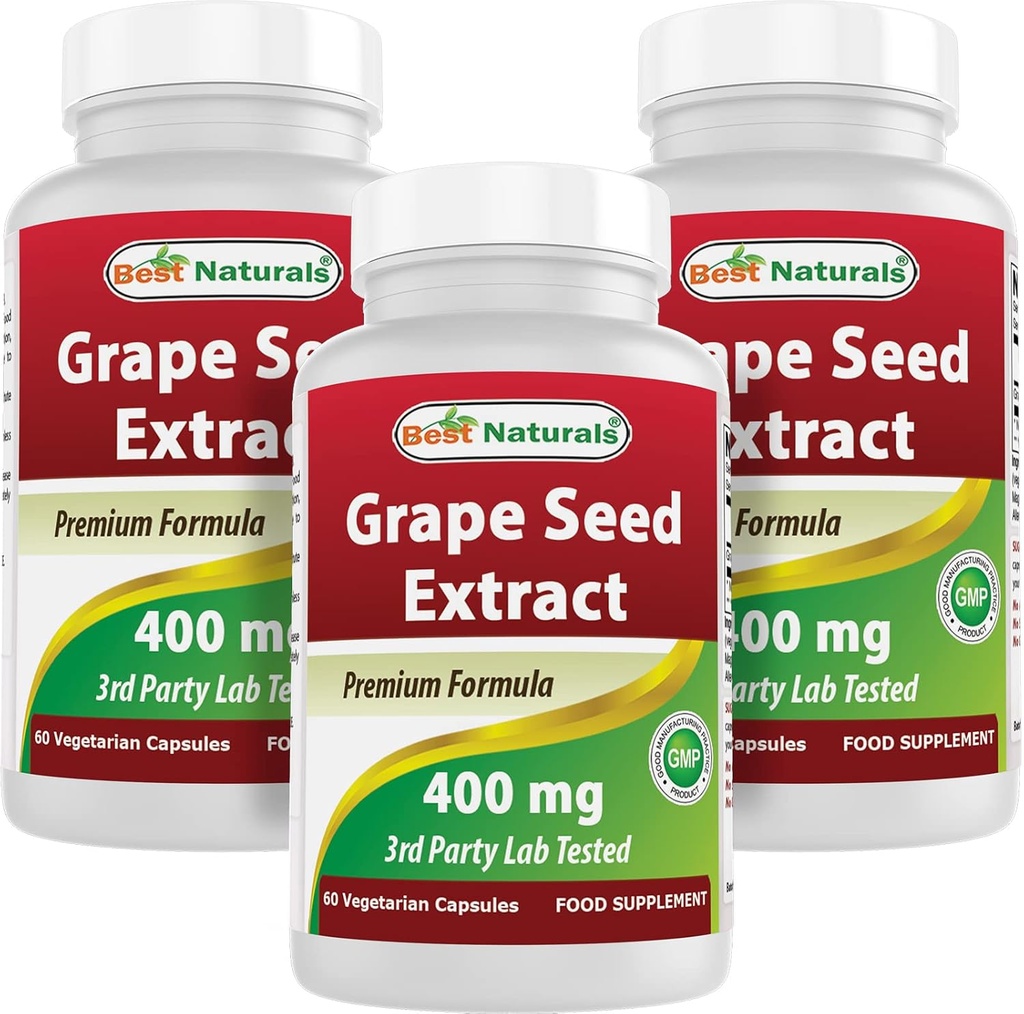 Best Naturals Grapefrøekstrakt 400 mg 120 vcaps (120 greve (Pack of 3))