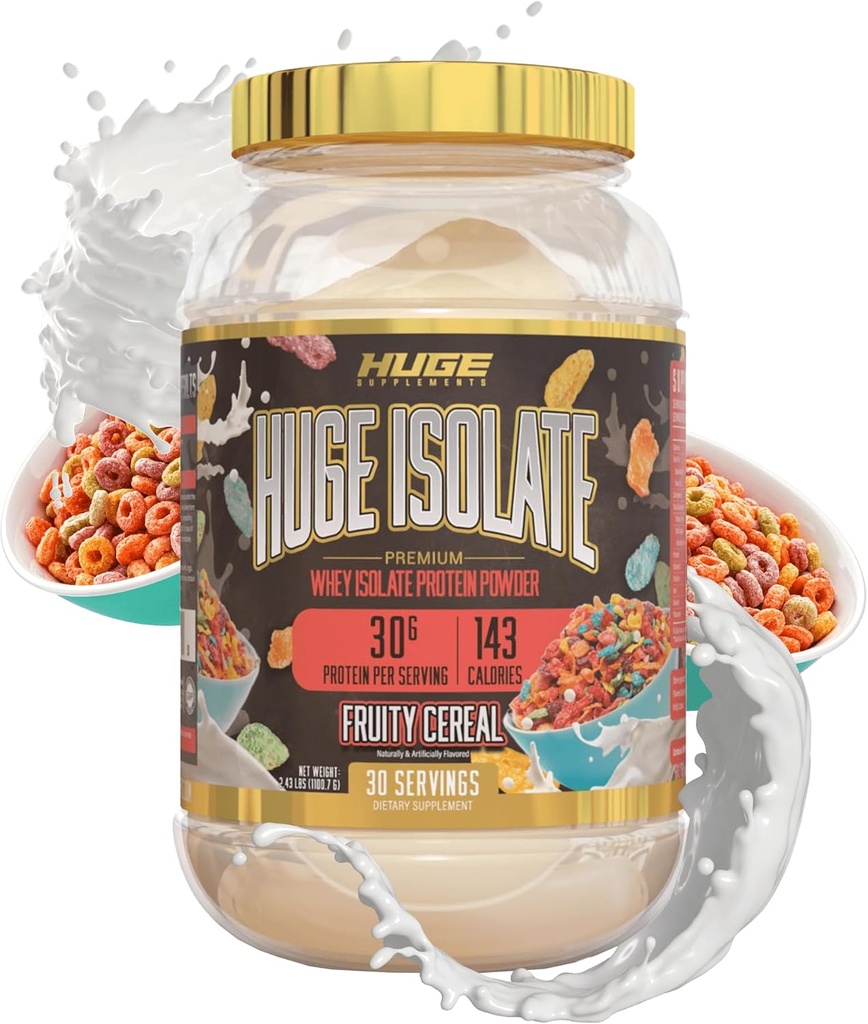 Store kosttilskudd isolert protein pulver - 30g protein per servering, rask diading, 14,5g essensielle aminosyrer (30 serveringer) (Fruity Cereal)