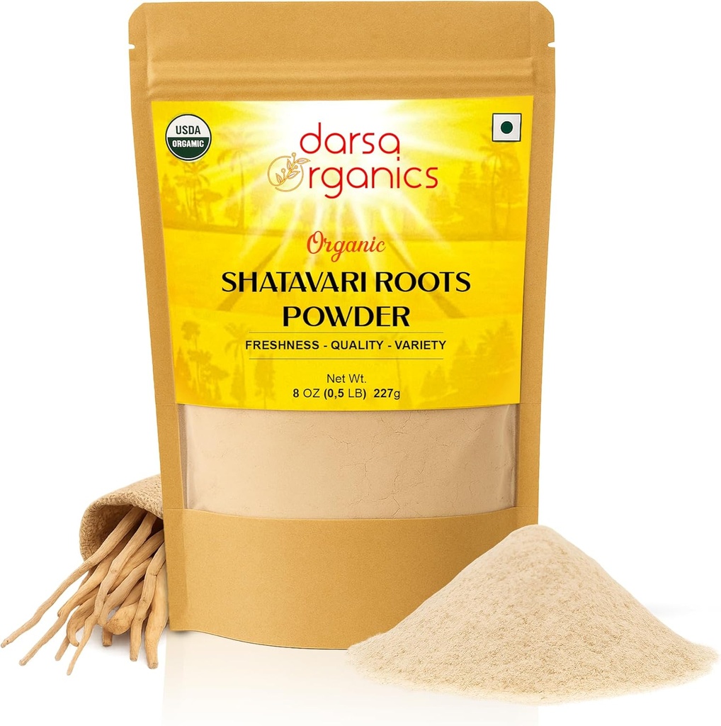 Shatavari Powder 8 oz, USDA Organic Certified Asparagus Racemosus, Ayurvedic Urt for kvinners helse, Hormonal Balance & Vitality, Flott for te og smoothies, ikke-GMO, Vegan, Kosher