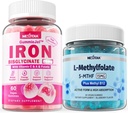 L-metylfolat 15 mg + jern bisglykinat 26 mg fylte gummi