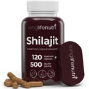 Shilajit ren Himalaya Extract 500 mg med 15% Fulvic Acid 500mg - 120 Vegetariske kapsler, 4 måneders forsyning, organisk kosttilskudd for vitalitet og mental klarhet, laget i USA, Glutenfri, ikke-GMO