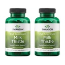Swanson Milk Thistle - Herbal Liver Support Supplement - Naturlig formel som bidrar til å opprettholde generell helse og velvære - (100 kapsler, 500 mg hver) 2 Pack