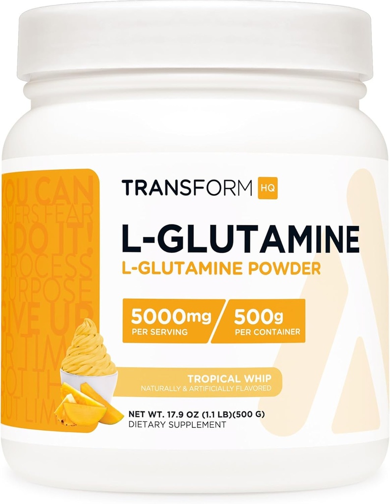 TransformHQ L-Glutamine Powder 500g (Tropisk Whip) - Glutenfri, ikke-GMO