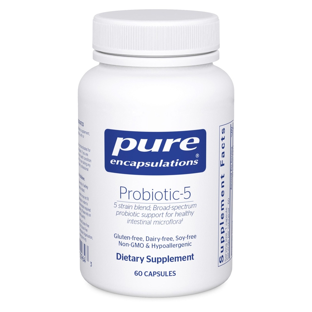 Rene innkapslinger Probiotiske-5 | Dairy og soya gratis probiotiske blanding for å støtte immun- og gastrointestinal helse | 60 kapsler