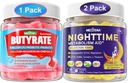 Bundle: Butyrat Gummier med probiotiske + Prebiotiske + Postbiotika & Melatonin 10 mg 20 mg natttid metabolisme søvn Gummies