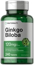 Horbäach Ginkgo Biloba Supplement | 120 mg | 240 tabletter | Standardisert Herbal Ekstrakt | Flavon Glycosider | Vegetarisk, ikke-GMO, og Glutenfri