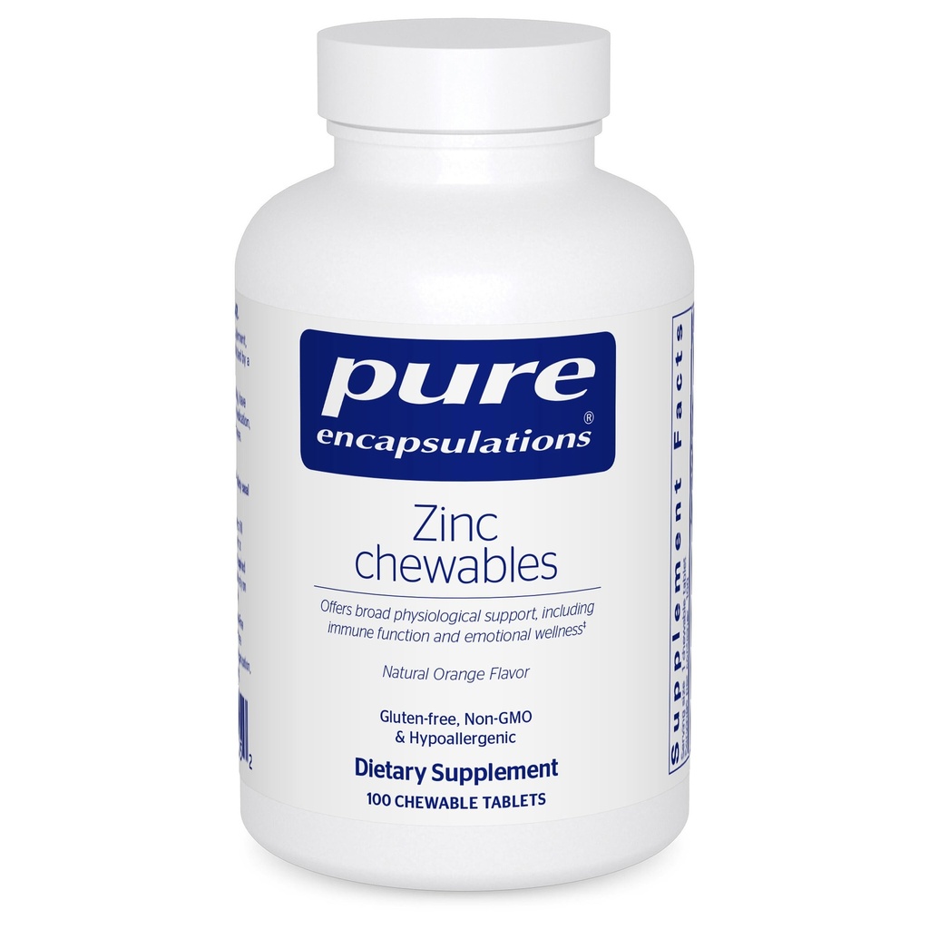 Ren innkapslinger sink Chewables | Supplement for immunsystem støtte, vekst og utvikling, og sår healing | 100 Chewable tabletter | Naturlig oransje flavor