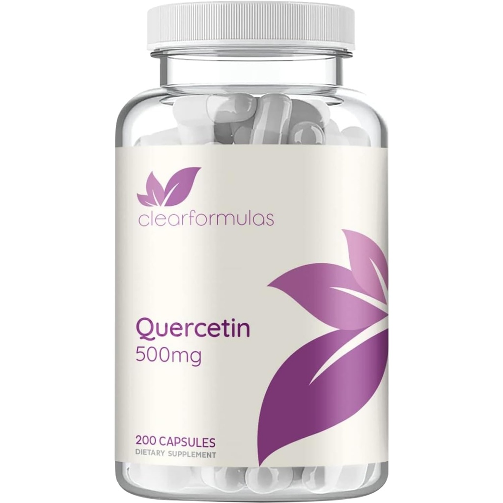 Høy styrke Quercetin 500mg kapsler - Quercetin Dihydrat Potent Flavonoid Antioksidant og Nutraceutical for hjerte og immunstøtte - Vegan Vennlig - laget i et cGMP US Lab (200 Serveringer)