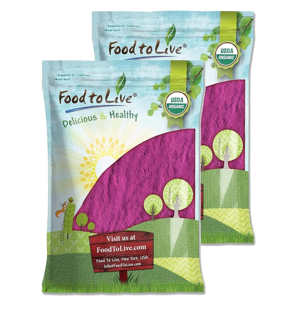 Food to Live Organic Black Currant Juice Powder, 16 Pounds — Non-GMO, Raw, Kosher, Vegan Superfood, Bulk, Rich in Antioxidants, Great for Juices, Drinks, and Smoothies, Contains Maltodextrin