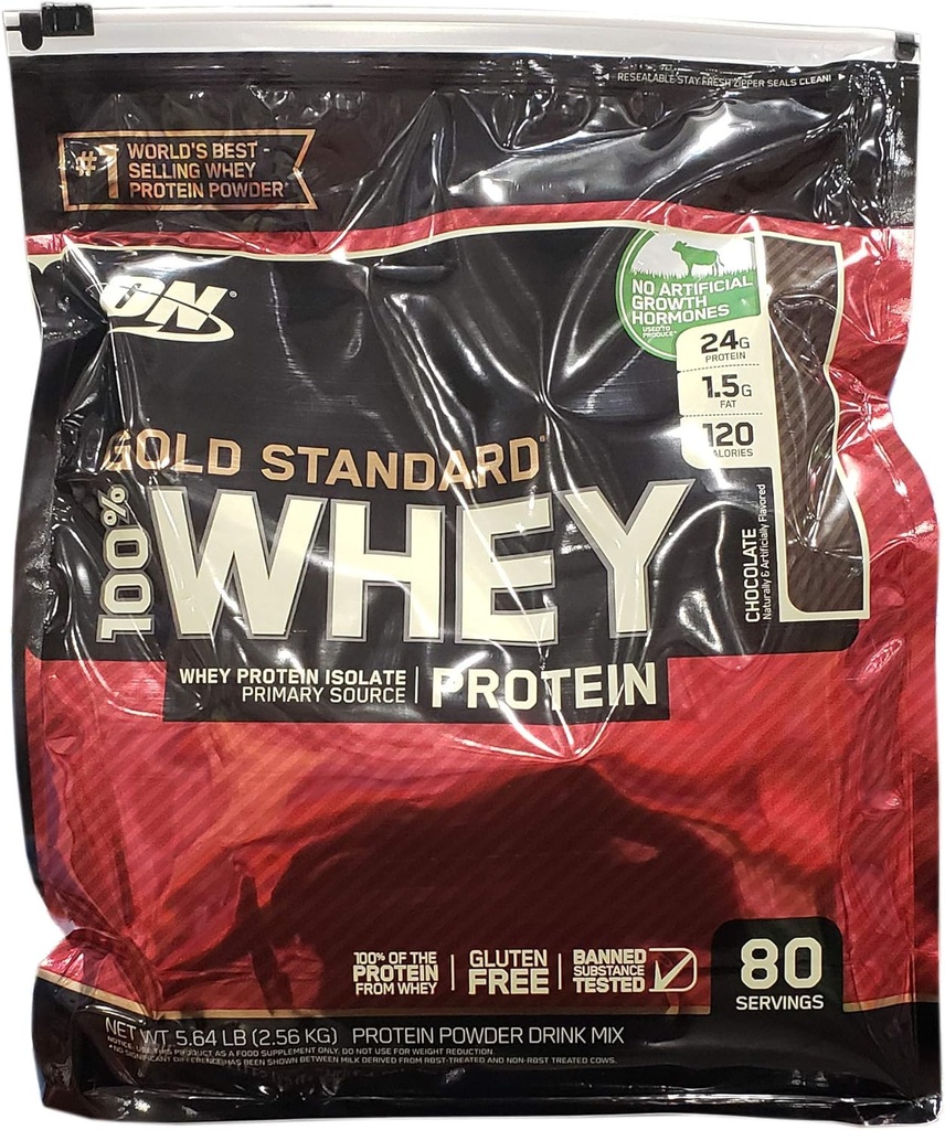 Optimum ernæring 100% Whey sjokolade gull standrad, 5.64 pund