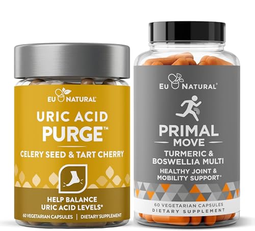 Uric Acid Purge og Primal Move Bundle - Advanced Hel-Body felles helse støtte for aktiv mobilitet, fleksibilitet og komfort