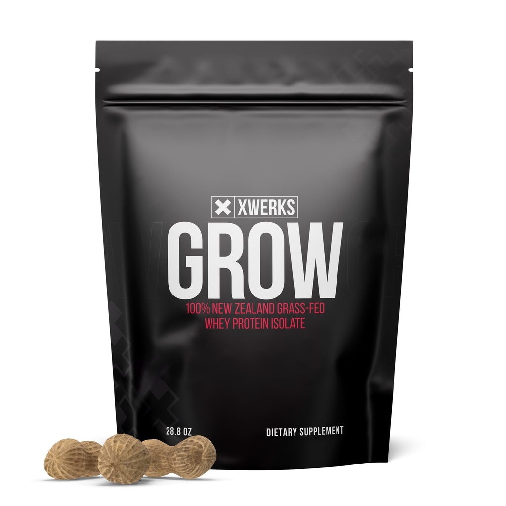 Xwerks vokser 100% New Zealand Grass Fed Whey Protein, 23g ren isolate protein pulver per servering, alle naturlige paleo og keto vennlig, soya gratis glutenfri lett å digest, peanut smør, 30 serveringer