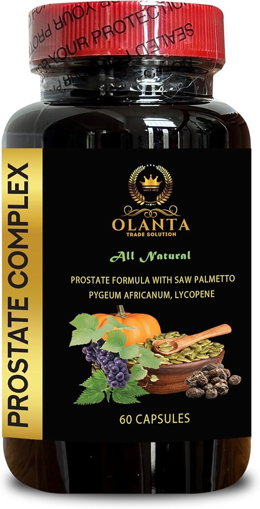 Støtter mannlige urinbåndstrakt helse - PROSTATE COPLEX FOR MEN - Sterk flytprostata, vitaminer for prostata sunt for menn, Nettle ekstrakt prostata, daglig urinrørsstøtte - 1 flaske