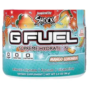 G Drivstof Mango Lemonade Supreme Hydration, Electrolyte pulver blanding for energi og fokus, sukker og koffein gratis supplement med essensielle vitaminer og mineraler, Mango Lemonade Flavor, 3.4 oz - 30 Services