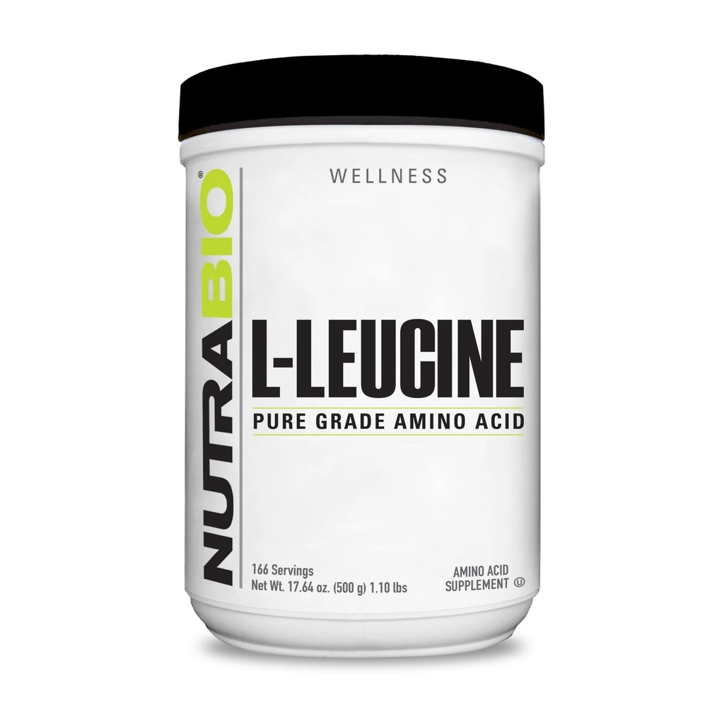 NutraBio 100% ren L-Leucine - muskel gjenoppretting og støtte - naturlig fermentert gratis form Aminosyre - Vegansk, ikke-GMO, Glutenfri - (500 gram)